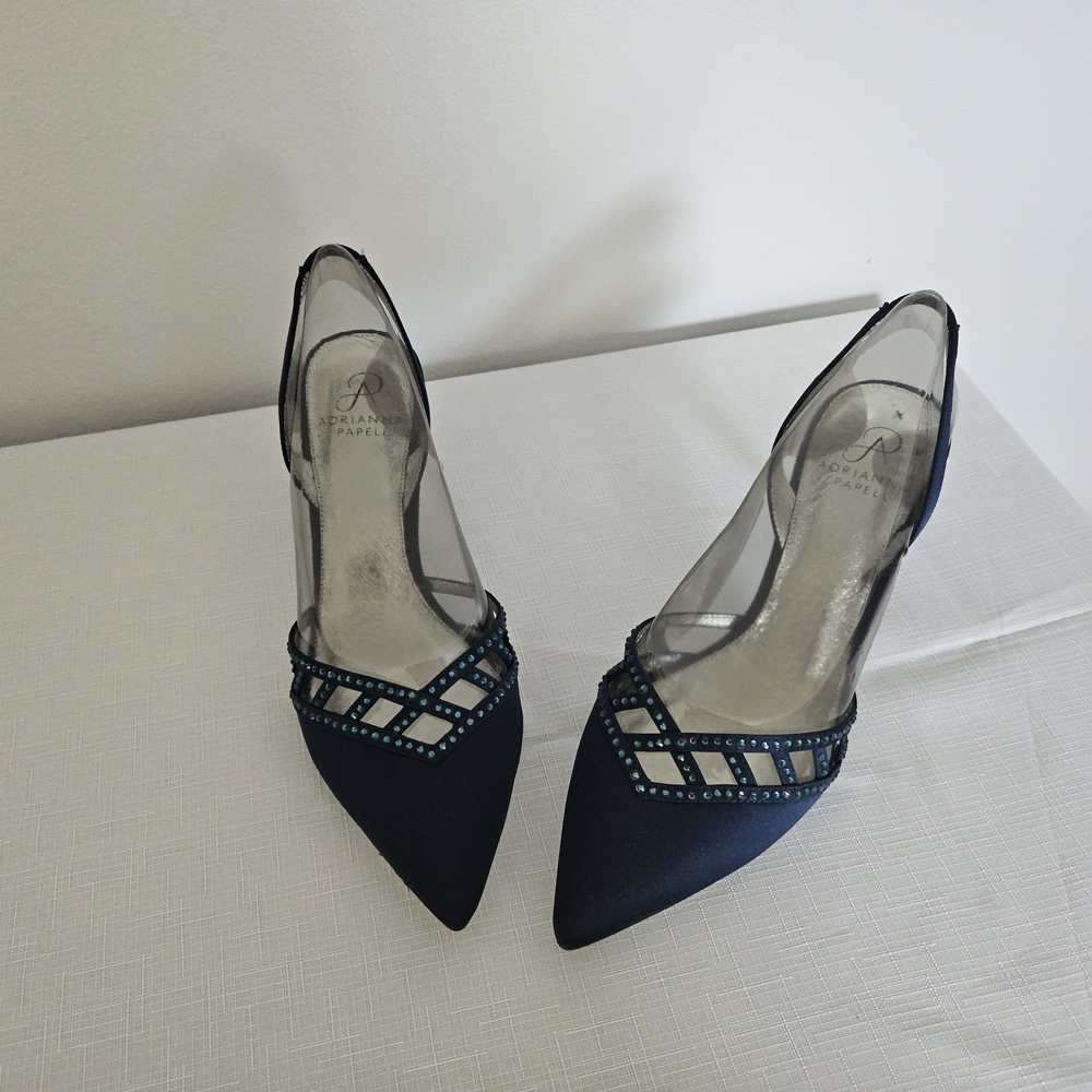Adrianna Papell Midnight Blue Mesh Heels